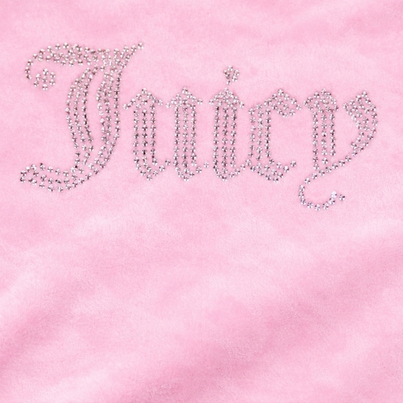 Juicy Couture Tracksuit - Pink Velour Rhinestone Logo Loungewear Set (L + XL) - Picture 2 of 6
